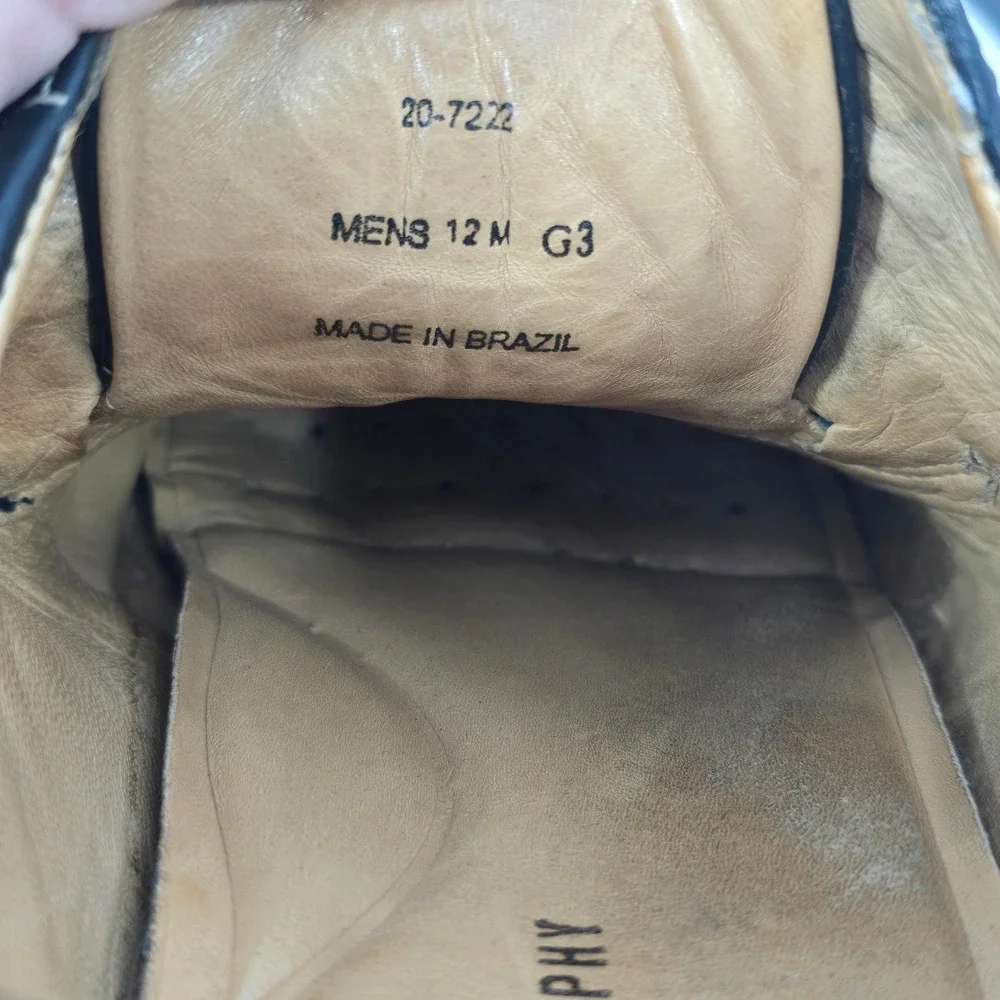 Johnston‎ & Murphy Sheepskin Mens Split Toe Dress Leather Oxford Shoes Sz 12M